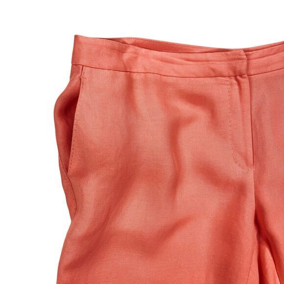 Dana Buchman Crop Pants Womens 16 Orange Linen Blend Lagen Look Classic Casual - Picture 8 of 14